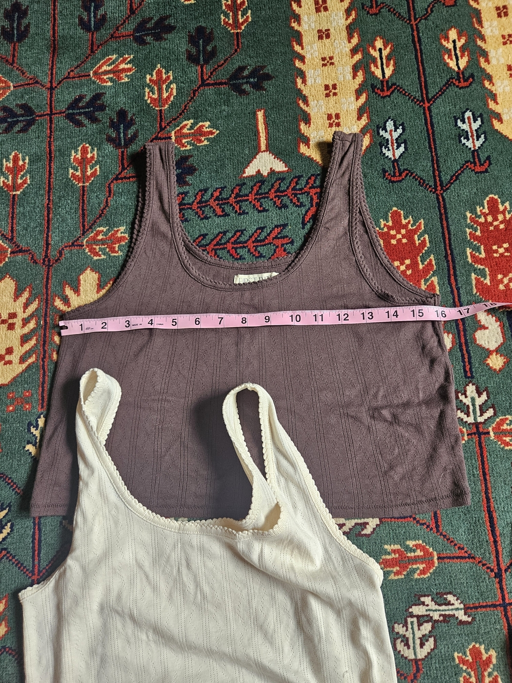 First Rite Organic Cotton Pointelle Crop Tank Bundle - Blue, Cream, Brown - Picture 7 of 7